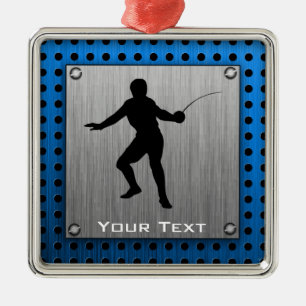 Gebürsteter Metallblick, der Silhouette einzäunt Ornament Aus Metall