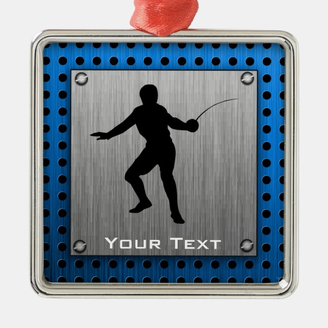 Gebürsteter Metallblick, der Silhouette einzäunt Ornament Aus Metall (Vorne)