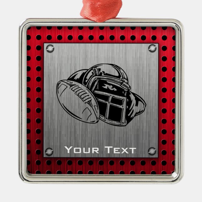 Gebürsteter Metallblick Fußball Ornament Aus Metall (Vorne)