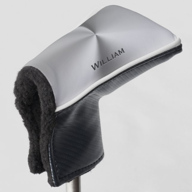 Gebürsteter Metallpersonalisierter Name Golf Headcover (3/4 Vorderseite)