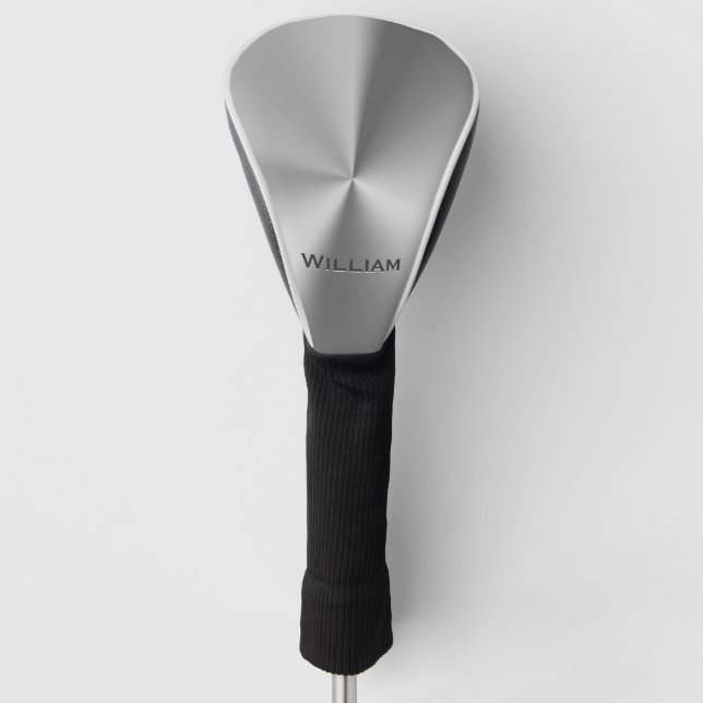 Gebürsteter Metallpersonalisierter Name Golf Headcover (Vorderseite)