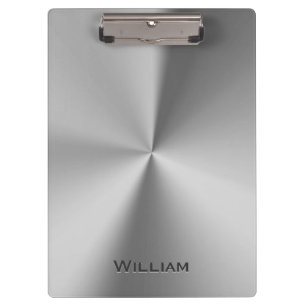 Gebürsteter Metallpersonalisierter Name Klemmbrett