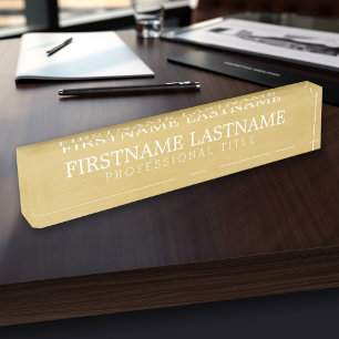 Gebürstetes Gold - grundlegender Name und Namensplakette