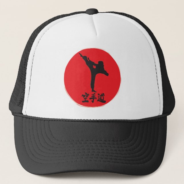 Gebürstetes Karate Truckerkappe (Vorderseite)