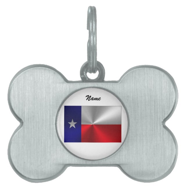 Gebürstetes Metall Texas Flagge Tiermarke (Vorderseite)