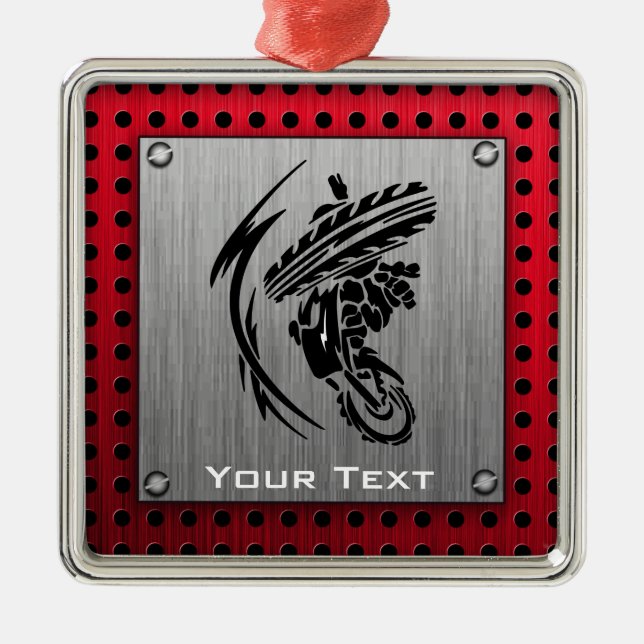 Gebürstetes Metallblick Schmutz-Fahrrad Silbernes Ornament (Vorne)