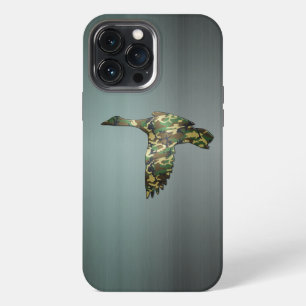 Gebürstetes Waffenmetall - Camo-Mallard-Ente im Fl iPhone 13 Pro Max Hülle