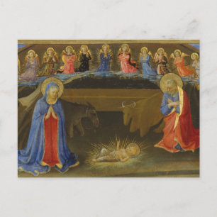 Geburt Christi Altes Gemälde Engel Maria Jesus Wei Feiertagspostkarte
