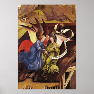 Geburt Christi, Detail von drei Engeln, c.1425 Poster