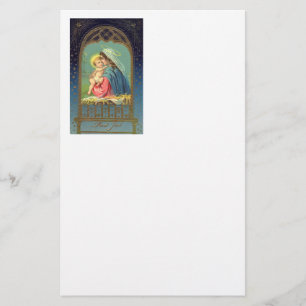 Geburt Christi Mary, die das Baby Jesus hält Briefpapier