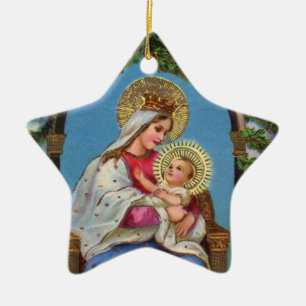 Geburt Christi mit Madonna und Kind Keramikornament