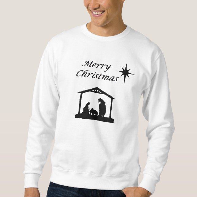 Geburt Christi mit Stern-Weihnachten Sweatshirt (Vorderseite)