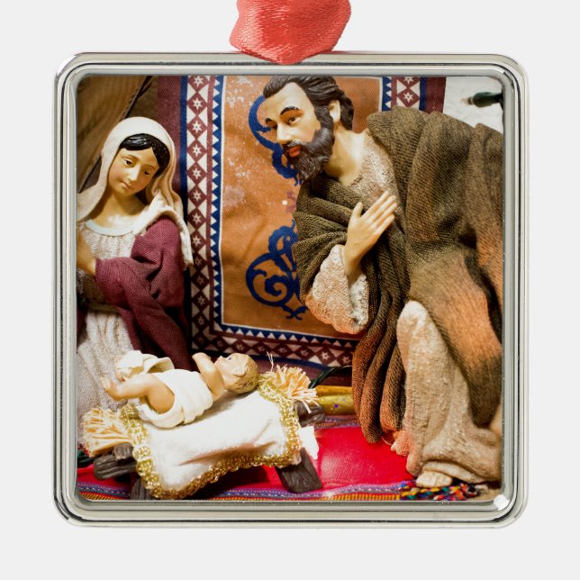 Geburt Christi Silbernes Ornament (Vorne)