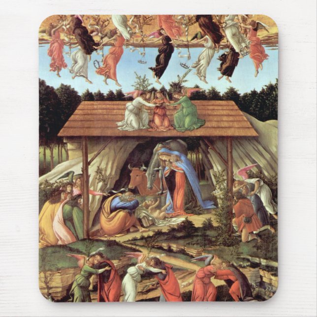 Geburt Christi von Botticelli, Weihnachtskrippe Mousepad (Vorne)