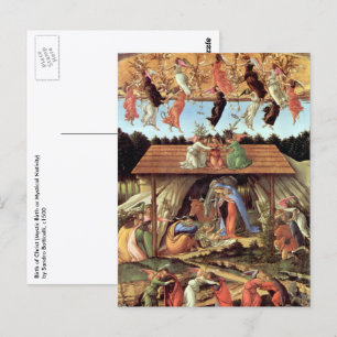 Geburt Christi von Botticelli, Weihnachtskrippe Postkarte