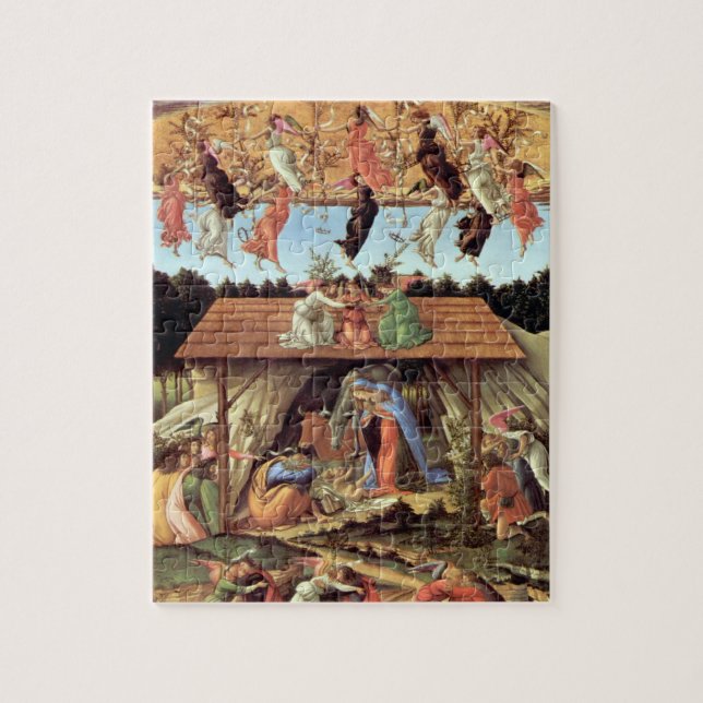 Geburt Christi von Botticelli, Weihnachtskrippe Puzzle (Vertikal)