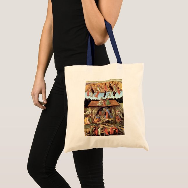 Geburt Christi von Botticelli, Weihnachtskrippe Tragetasche (Vorderseite (Produkt))
