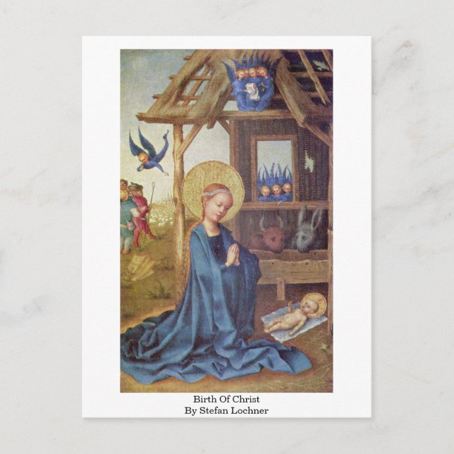 Geburt Christi von Stefan Lochner Postkarte (Vorderseite)
