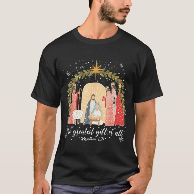 Geburt Christi Weihnachten Baby Jesus Christlich G T-Shirt (Vorderseite)