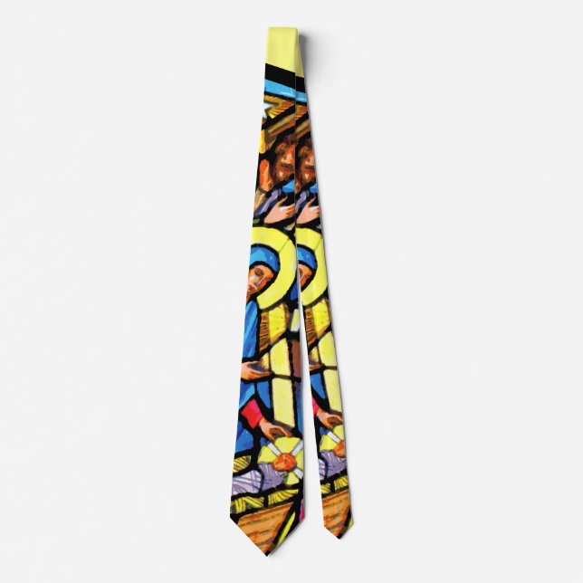 Geburt Christis-Buntglas-Weihnachten Krawatte (Vorderseite)