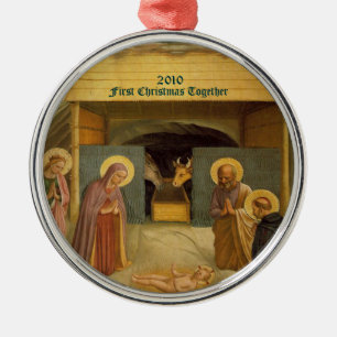 Geburt Christis-erste Weihnachtszusammen datierte Ornament Aus Metall