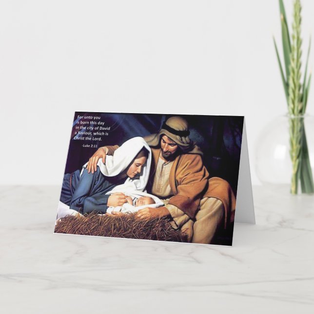 Geburt Christis-/Luke-2:11 Feiertagskarte (Vorderseite)
