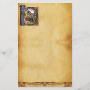 GEBURT CHRISTIS-MONOGRAMM-WEIHNACHTSpergament Briefpapier
