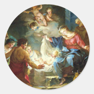 Geburt Christis-Szene für Weihnachten - Pierre Runder Aufkleber
