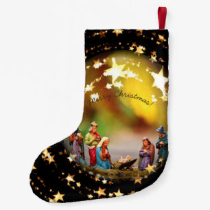 Geburt Christis-Szene Jesus im Kleiner Weihnachtsstrumpf