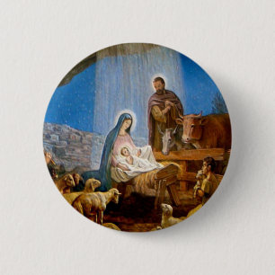 Geburt Christis-Szenen-Geschenke für Weihnachten Button