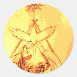 Geburt Christis-Szenen-Weihnachtsaufkleber Runder Aufkleber
