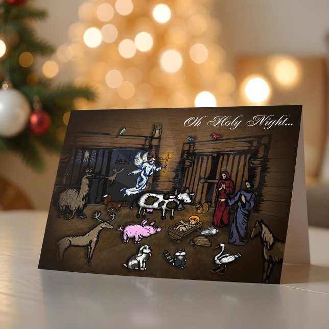 Geburt Christis-Szenen-Weihnachtskarte Feiertagskarte (Nativity Scene Christmas Card)