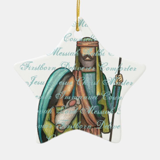 Geburt Christis-Weihnachtsverzierung Keramikornament (Vorne)