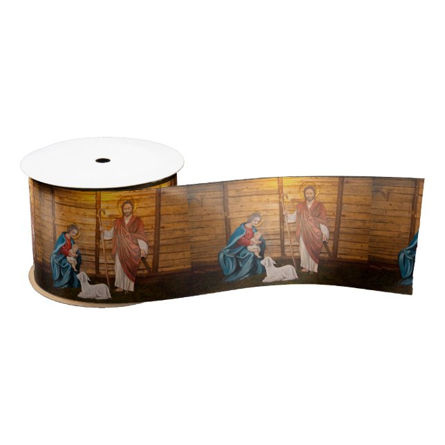Geburt Christisszene Satinband (Spule)