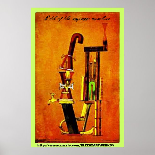 "Geburt der Espressomaschine" Poster (Vorne)