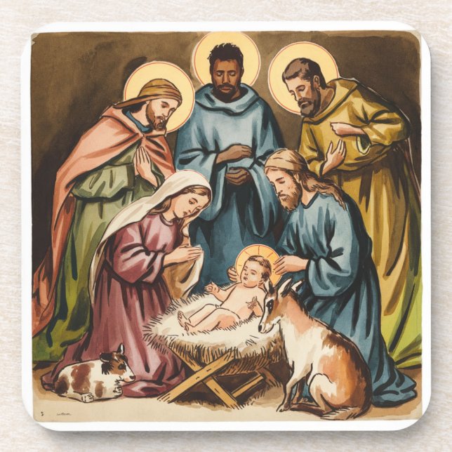 Geburt der Geburt des Jesus Getränkeuntersetzer (Vorderseite)