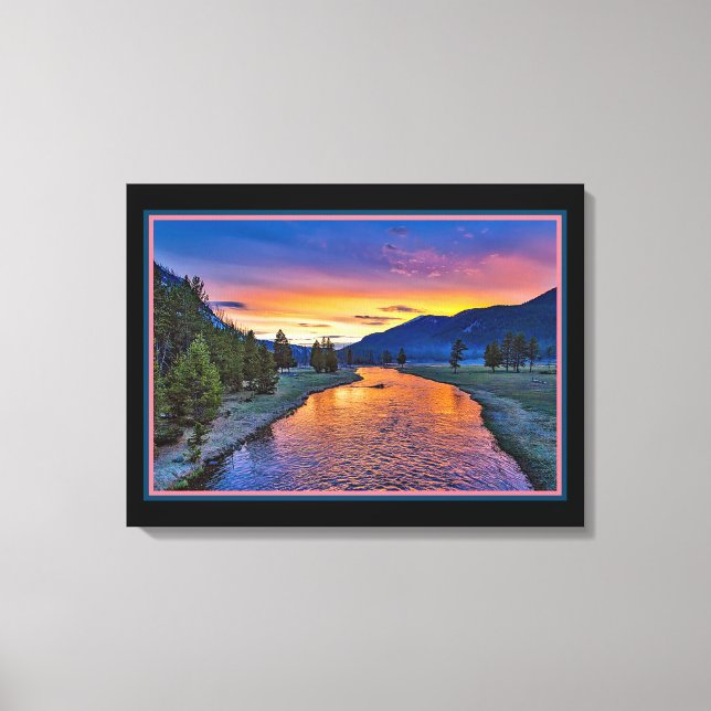 Geburt der Sonne auf dem Fluss Landschaft Leinwand (Vorderseite)