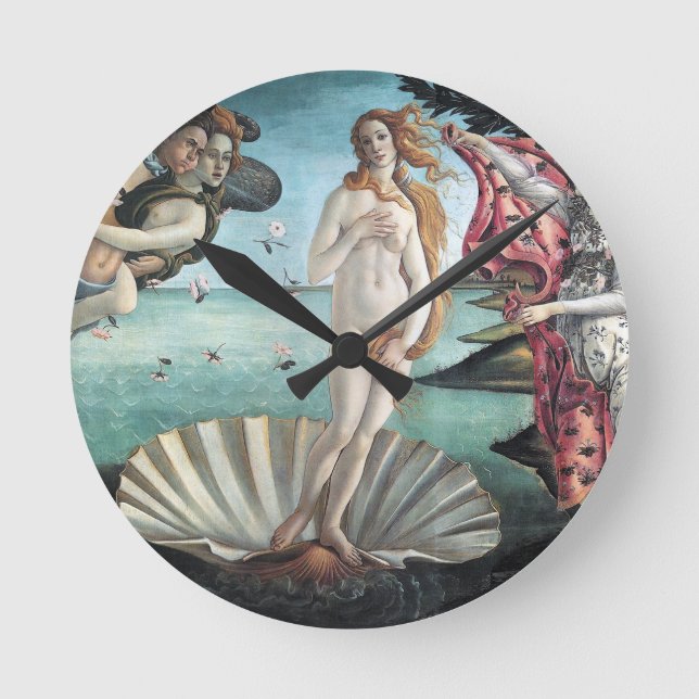 Geburt der Venus Runde Wanduhr (Vorderseite)