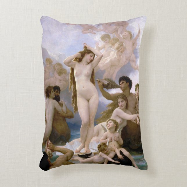 Geburt der Venus von William-Adolphe Bouguereau Dekokissen (Vorderseite(Vertikal))