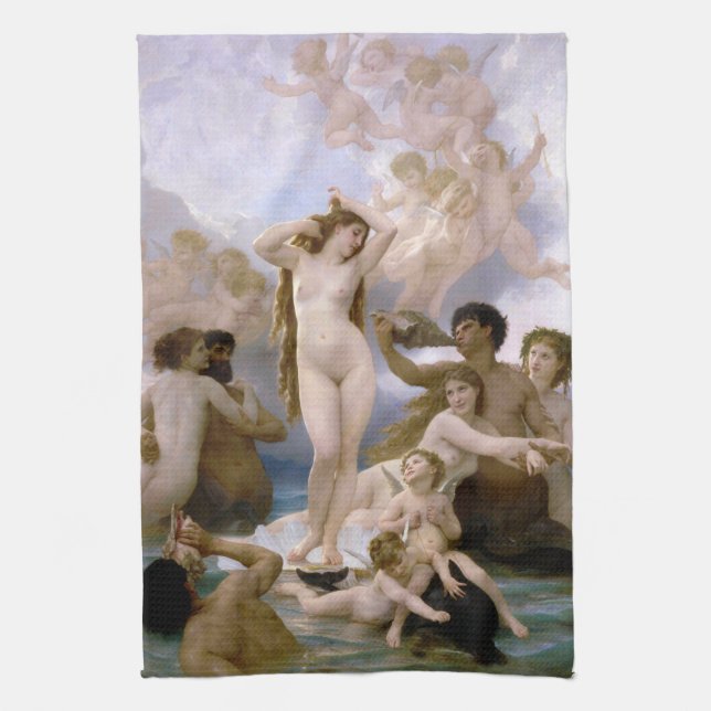 Geburt der Venus von William-Adolphe Bouguereau Geschirrtuch (Vertikal)