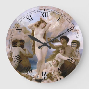 Geburt der Venus von William-Adolphe Bouguereau Große Wanduhr