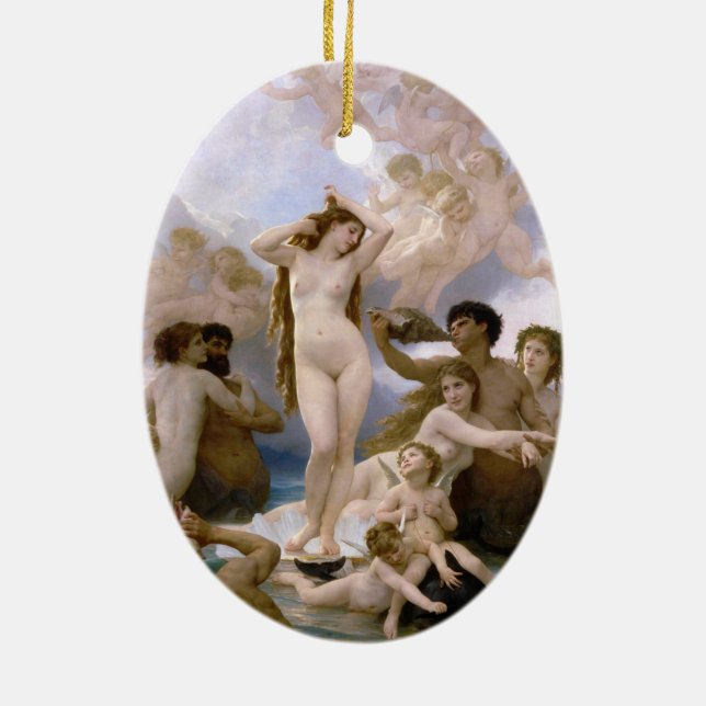 Geburt der Venus von William-Adolphe Bouguereau Keramik Ornament (Hinten)