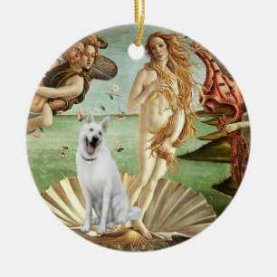 Geburt der Venus-Weiße Deutsche Schafherde Keramikornament
