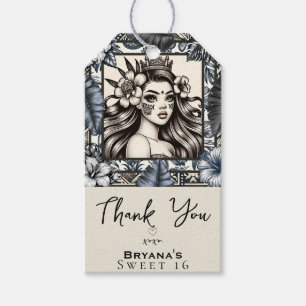 Geburt des Geburtstags der Prinzessin Blue Floral Geschenkanhänger