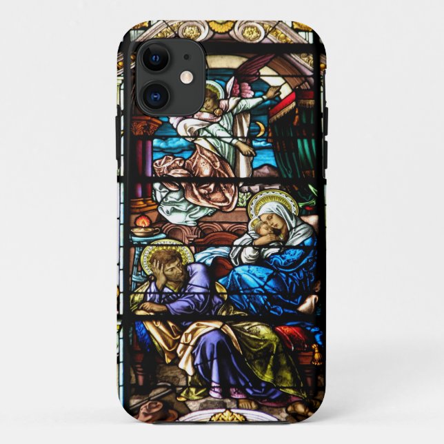 Geburt des Jesus-Buntglas-Fensters Case-Mate iPhone Hülle (Rückseite)