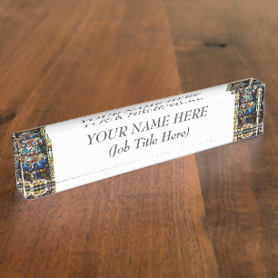 Geburt des Jesus-Buntglas-Fensters Namensplakette