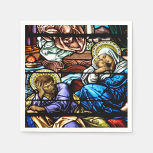 Geburt des Jesus-Buntglas-Fensters Serviette