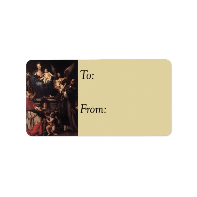 Geburt des Vintagen Geburtstags Christi Adressaufkleber (Vorne)