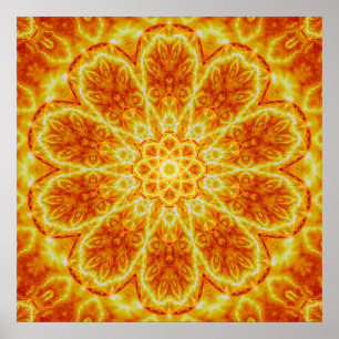 Geburt einer Sonne Mandala Poster