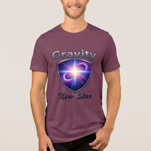 Geburt eines Sterns – Kosmisches Schwerkraft-Emble Tri-Blend Shirt